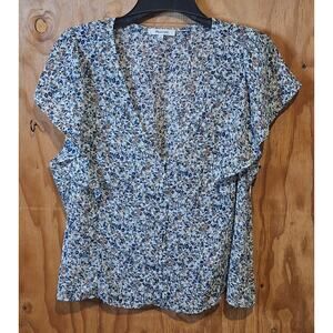 Madewell Shirt Women's 18 Lightweight Flutter Sleeve Floral Cottagecore Prairie